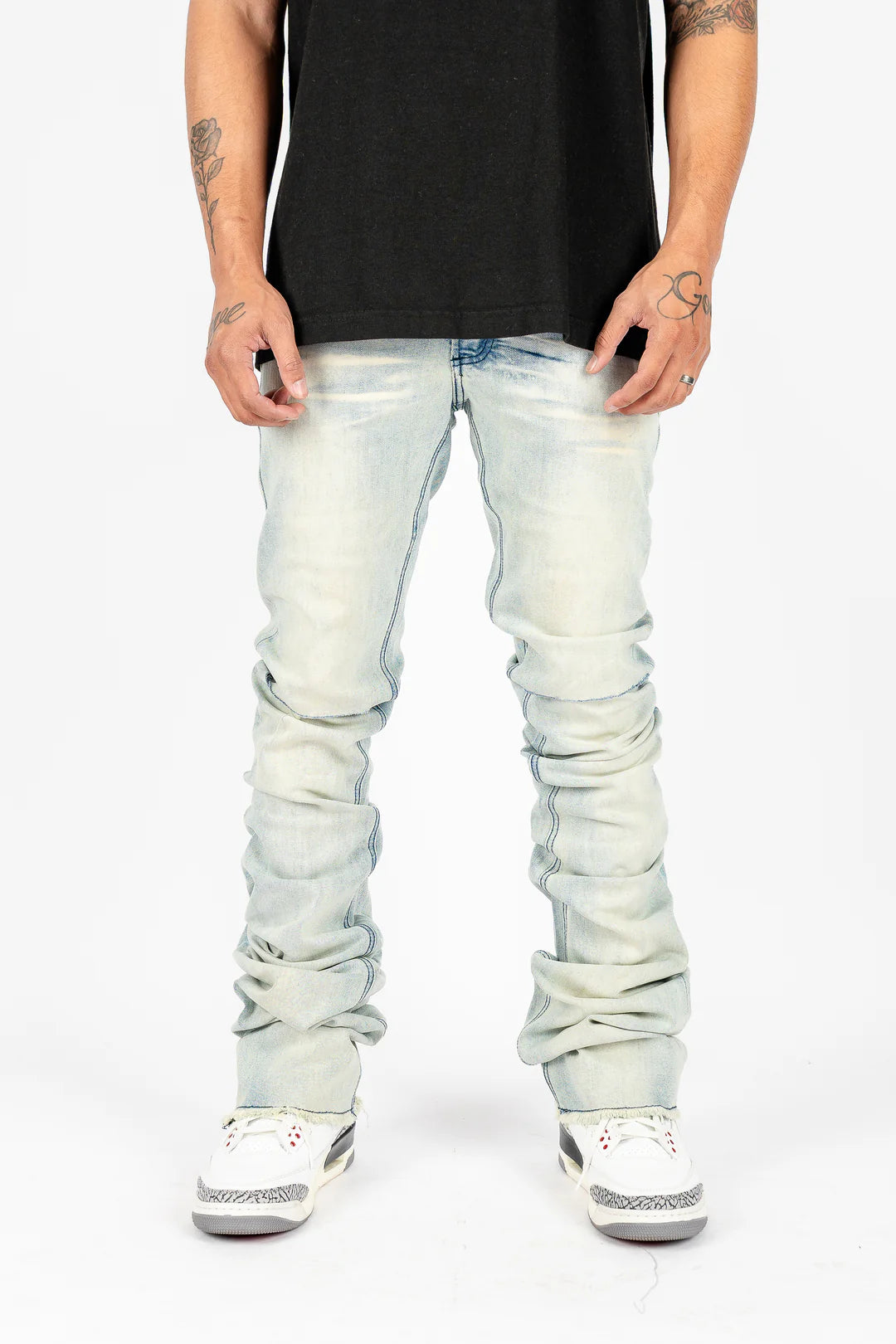 "STACKED FLARE JEANS"