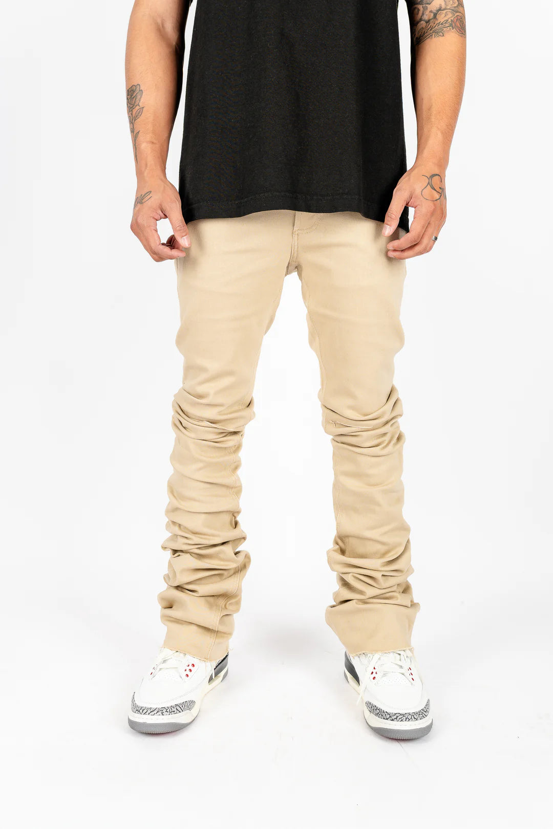 "STACKED FLARE JEANS"