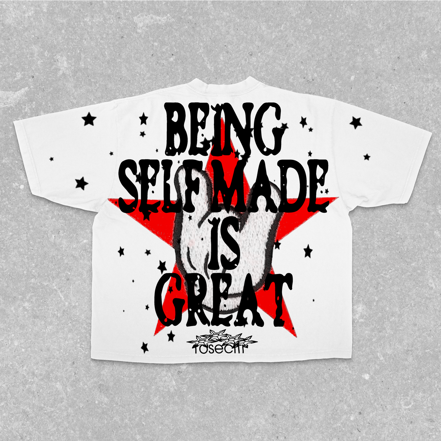 "ROSECLTR SPORTS SELF MADE" GRAPHIC TEE