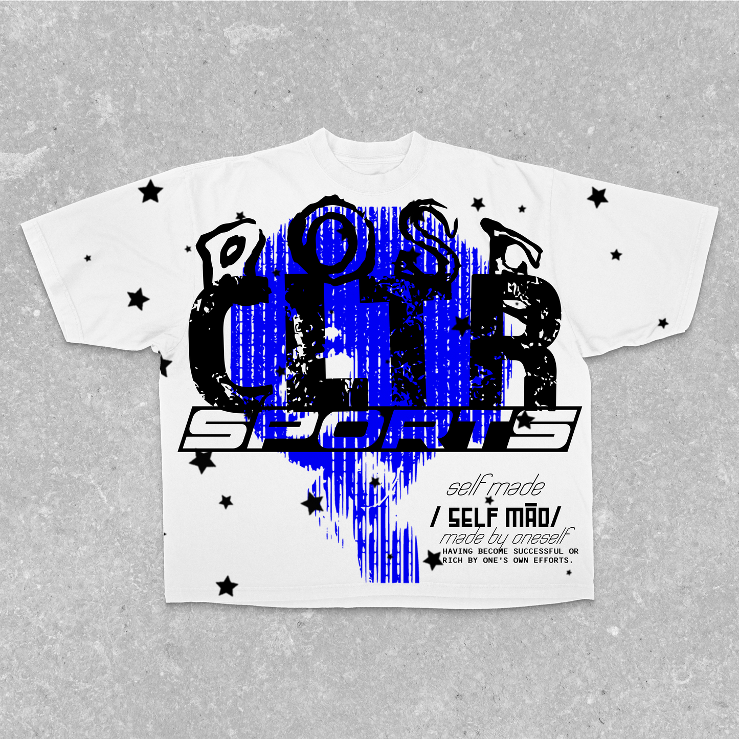 "ROSECLTR SPORTS SELF MADE" GRAPHIC TEE
