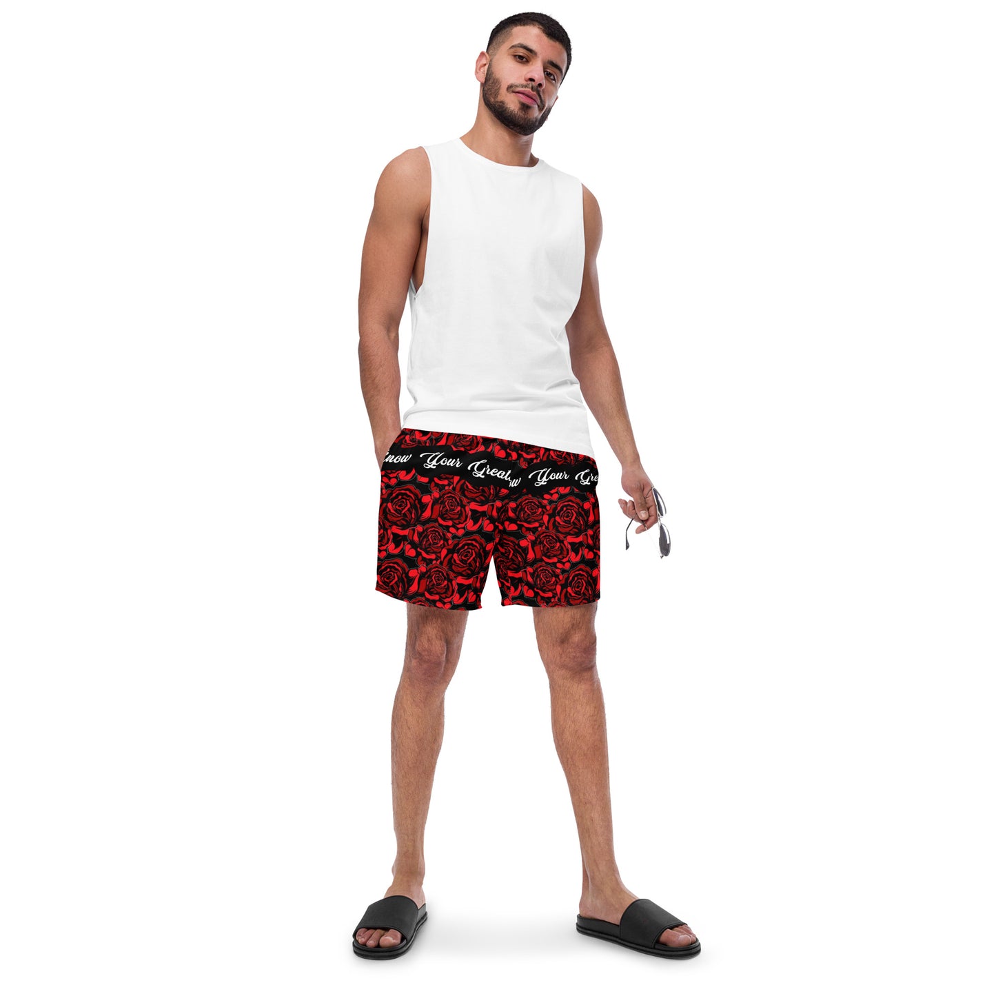 Men's Know Your Greatness swim trunks