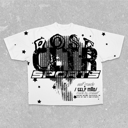 "ROSECLTR SPORTS SELF MADE"  GRAPHIC TEE