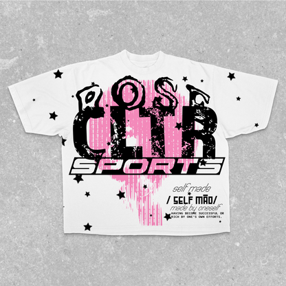 "ROSECLTR SPORTS SELF MADE"  GRAPHIC TEE