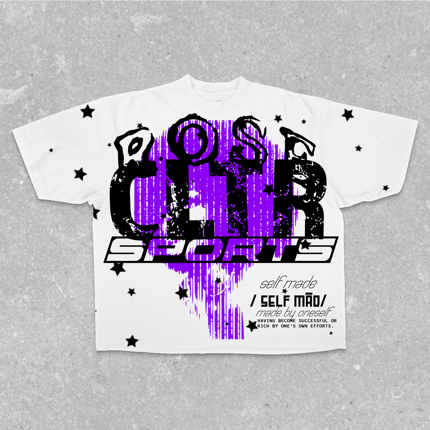 "ROSECLTR SPORTS SELF MADE"  GRAPHIC TEE
