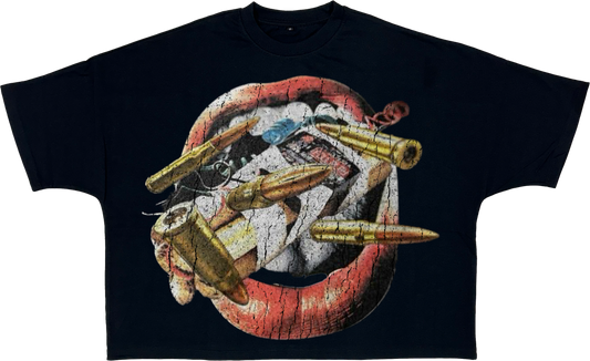 "WAR" OVERSIZED CROP TOP